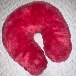 Fluffy pink neck pillow